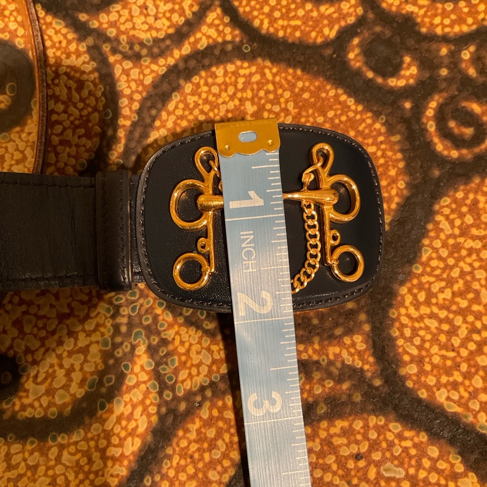 Vintage Hermès deep navy blue leather belt - Picture 12 of 14